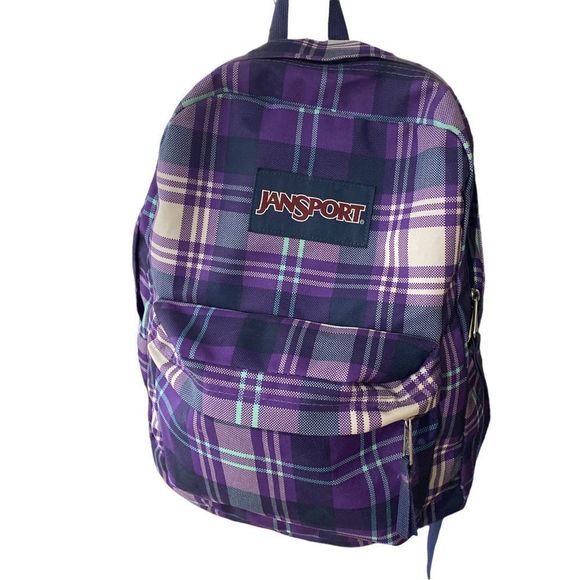 Jansport Bags Jansport Purple Plaid Superbreak Backpack Poshmark